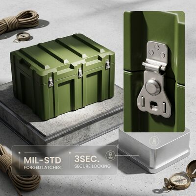 Heavy-Duty LLDPE Rotomolded Tool Box Double-Wall Impact Resistant IP67 নির্মাণ কাজের জন্য সিলড স্টোরেজ