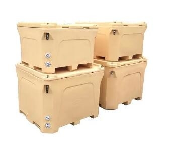 ডাবল প্রাচীর Rotomoulded পণ্য উত্তাপ মাছ বিন 1000L