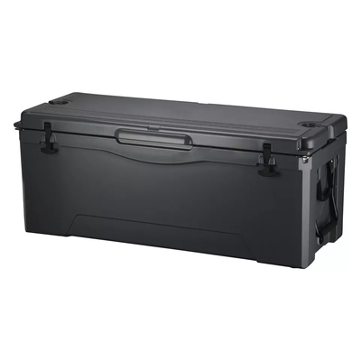 180L Rotomoulded পণ্য বরফ সংগ্রহস্থল খাদ্য কন্টেইনার রেফ্রিজারেটরের জন্য চাকার কুলার বক্স