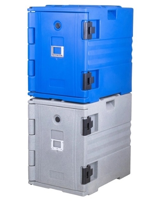নীল নাইলন হট ফুড ক্যারিয়ার 90L ক্যাপাসিটি 13.5kgs 63.5*46*64cm