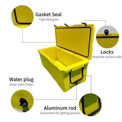 240QT বৃহত রোটোমোল্ডেড কুলার বক্স মাছধরা এবং ভ্রমণের জন্য ভারী দায়িত্ব বহিরঙ্গন আইস কার্ড