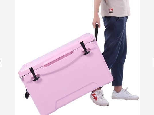 PU নিরোধক সহ 75L চাকার রোটোমোল্ডেড আইস বক্স