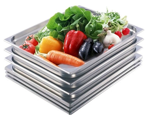 650x530mm স্টেইনলেস স্টীল খাদ্য পরিষেবা প্যান হোটেল রেস্তোরাঁ সরবরাহ