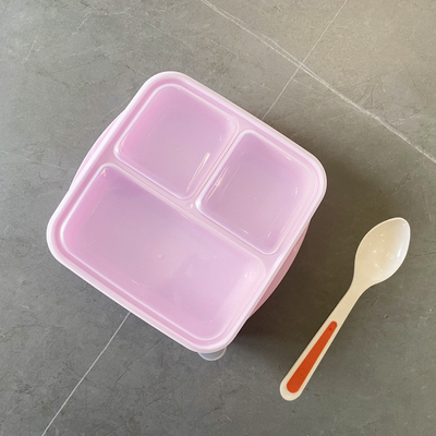 পুনঃব্যবহারযোগ্য PP 3 কম্পার্টমেন্ট Bento লাঞ্চ বক্স 1000ml
